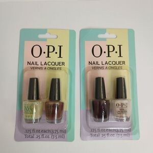 OPI Mini Nail Polish Set of Two Brand New 4 bottles total Nail Laquer Nail Stren